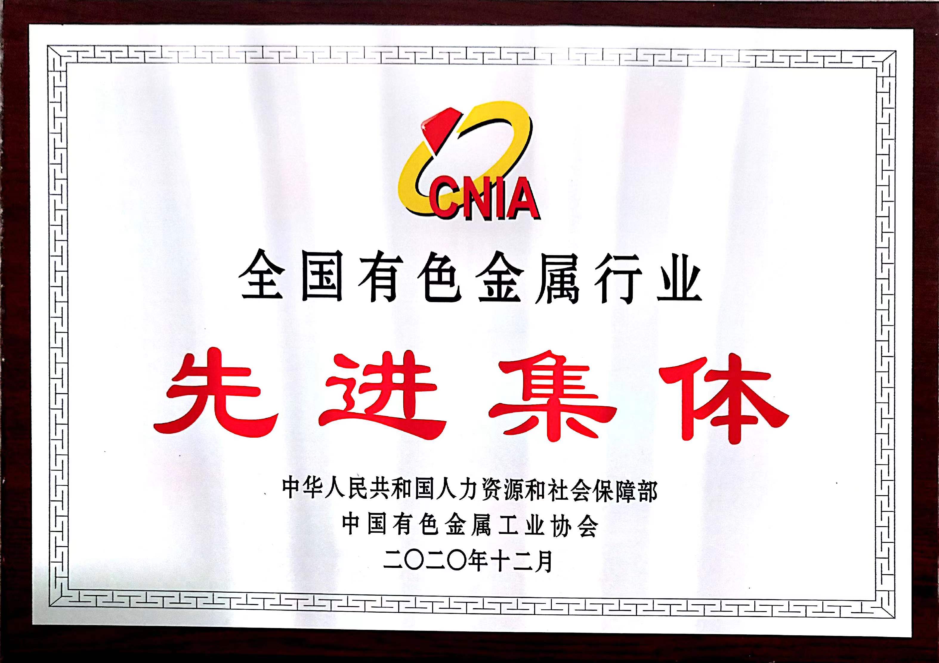 全國有色金屬行業(yè) 先進(jìn)集體